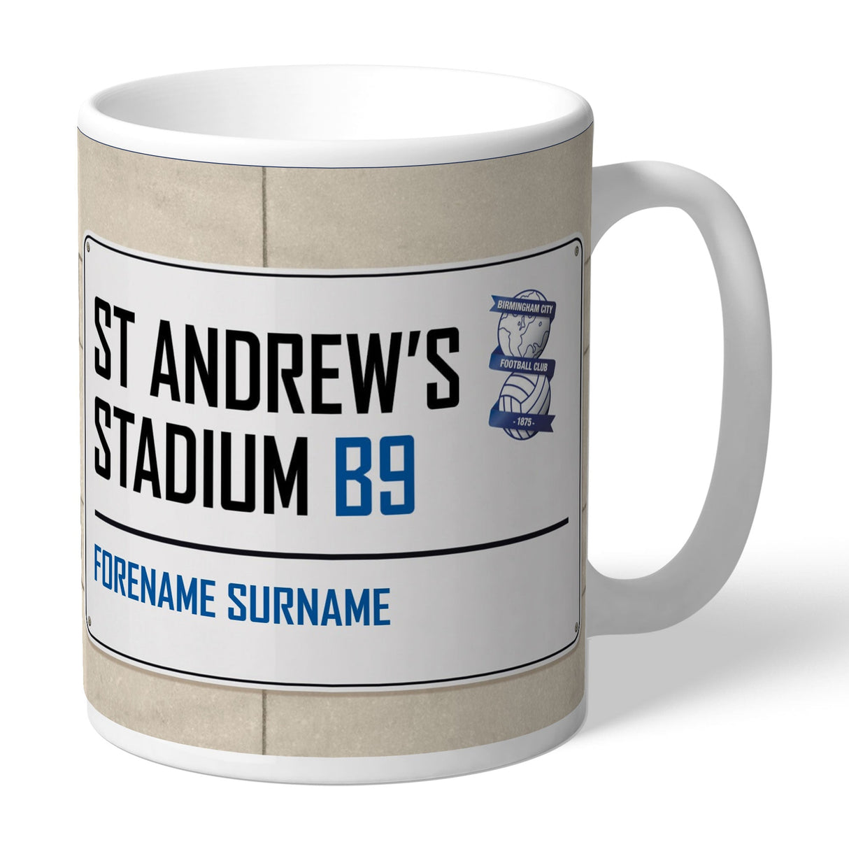 Personalised Birmingham City FC Street Sign Mug
