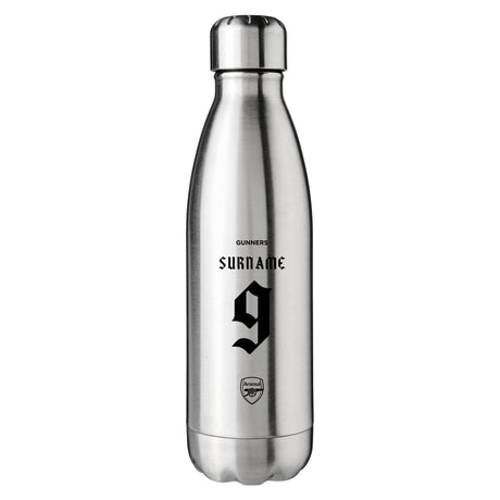 Arsenal FC Back of Shirt Silver Insulated Water Bottle - CFG