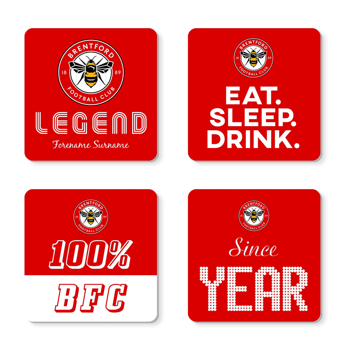 Personalised Brentford FC Coasters