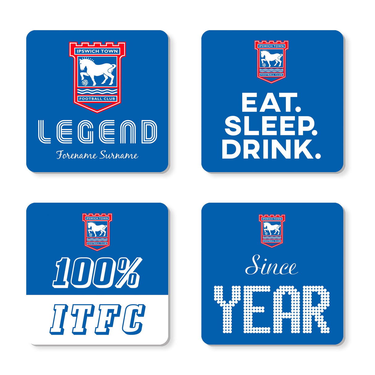 Personalised Ipswich Town FC Coasters