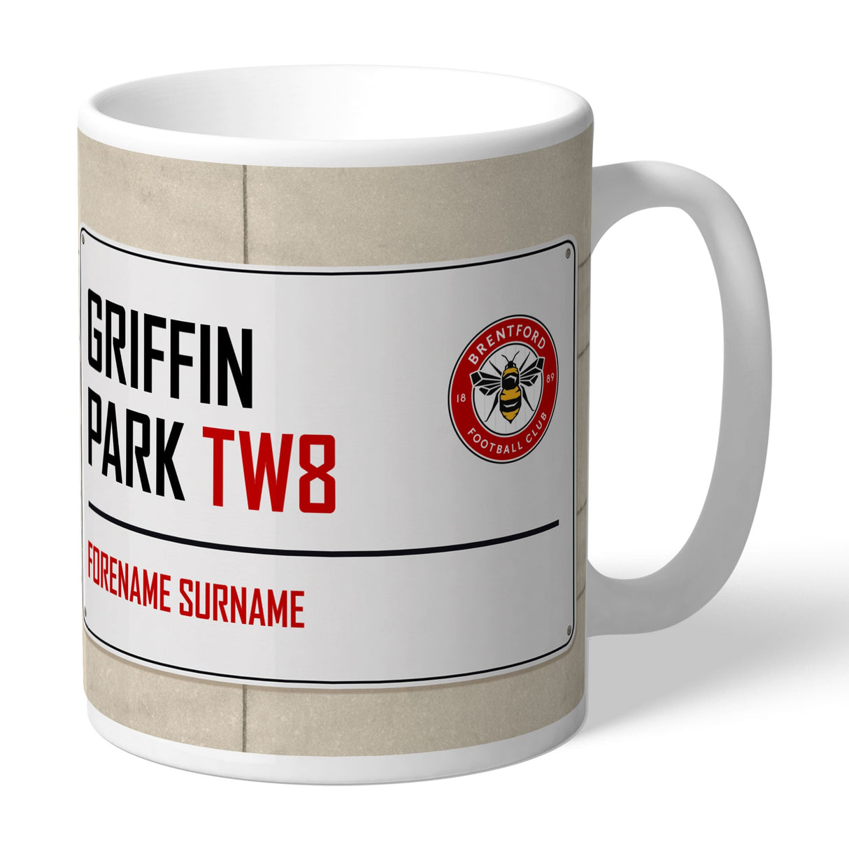Personalised Brentford FC Street Sign Mug