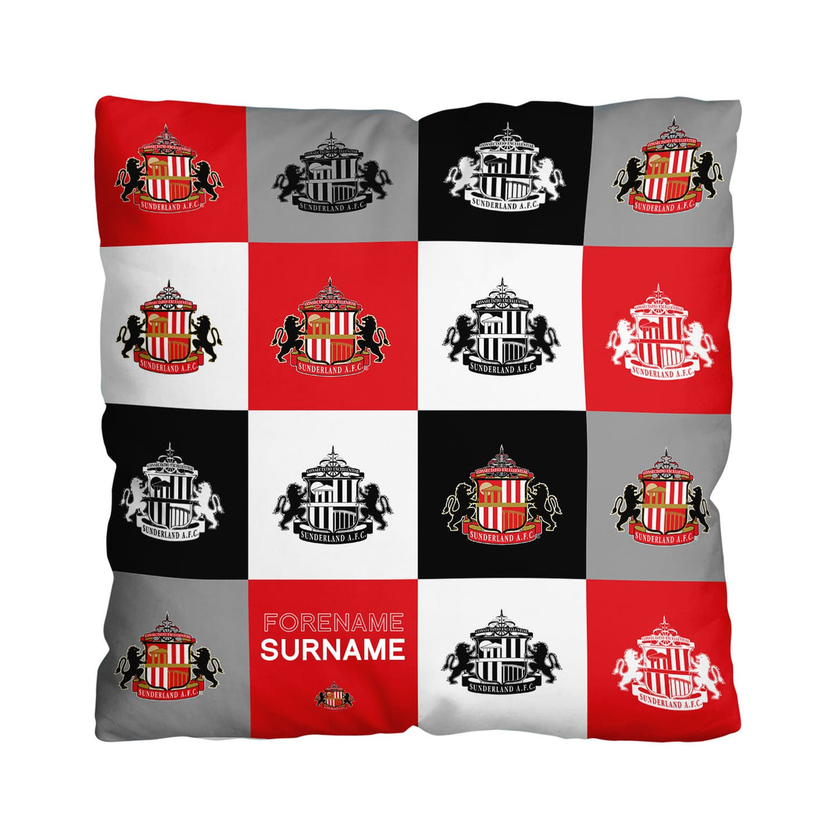 Personalised Sunderland AFC Chequered 18" Cushion