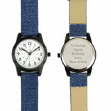 Black with Blue Canvas Strap Boys Watch - Gift Moments