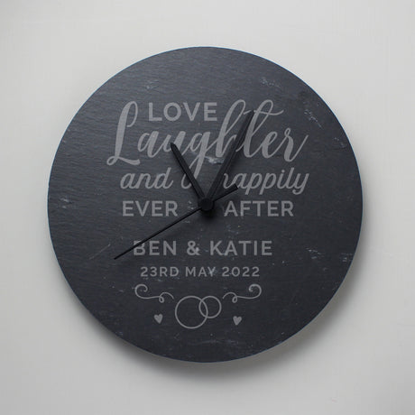 Love Laughter Slate Clock - Gift Moments