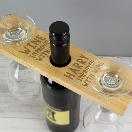 Improves With Wine' Glass Bottle Holder - Gift Moments