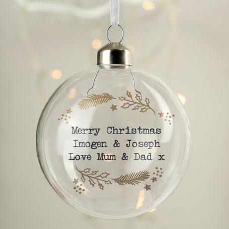 Gold Wreath Glass Bauble - Gift Moments