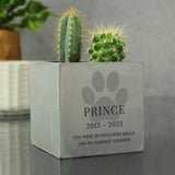 Pet Paw Print Concrete Plant Pot - Gift Moments