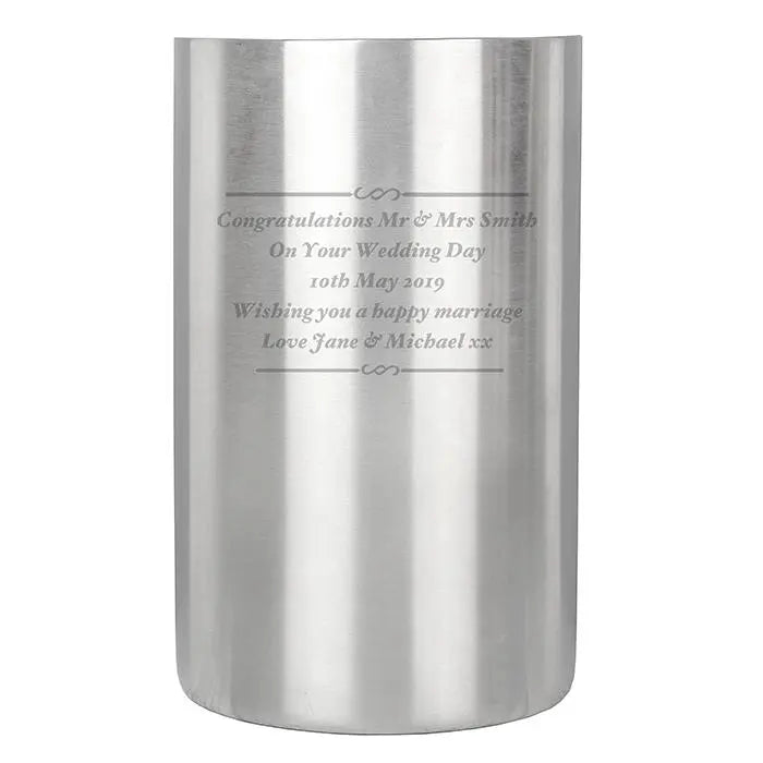 Personalised Any Message Stainless Steel Wine Cooler - Gift Moments