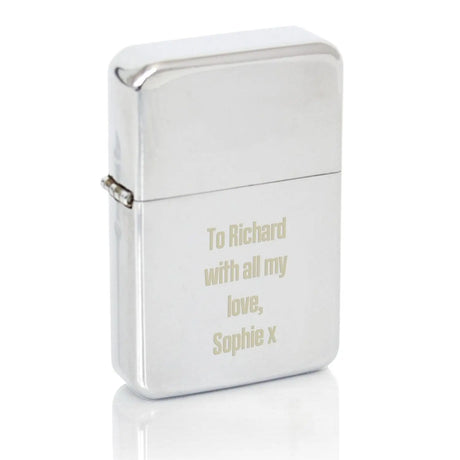 Personalised Bold Font Chrome Lighter - Gift Moments