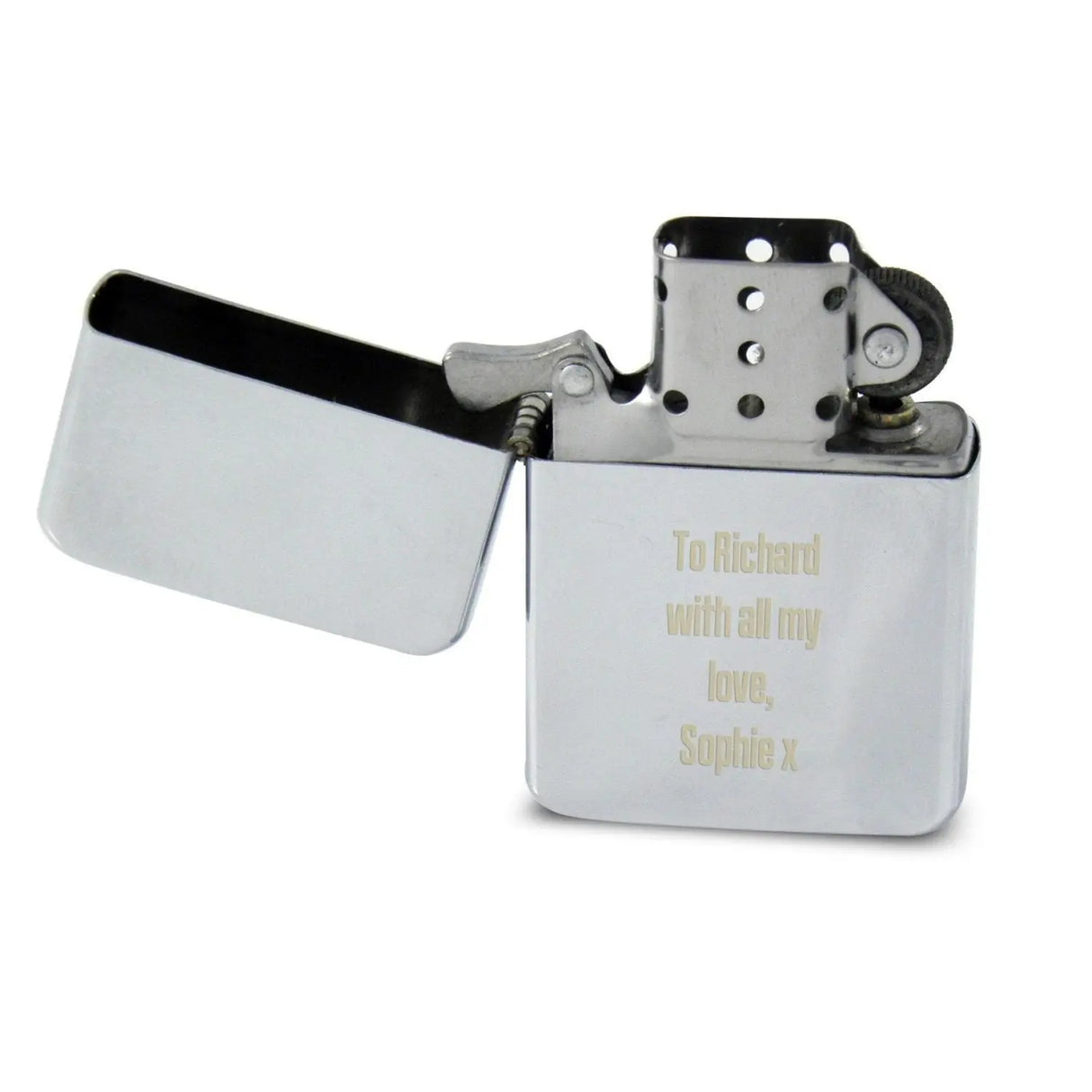 Personalised Bold Font Chrome Lighter - Gift Moments