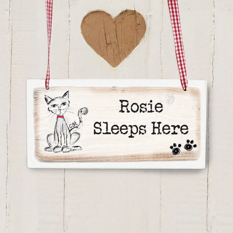 Personalised Cat Wooden Hanging Sign - Gift Moments