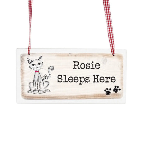 Personalised Cat Wooden Hanging Sign - Gift Moments