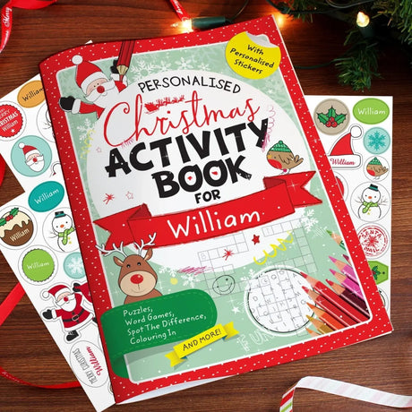 Personalised Christmas Activity Book with Stickers - Gift Moments