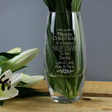 Personalised Christmas and New Year Vase - Gift Moments