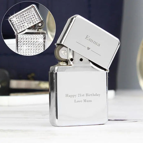 Personalised Decorative Heart Diamante Lighter - Gift Moments