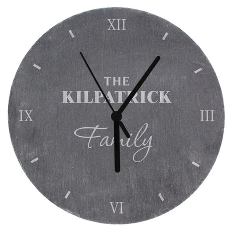 Personalised Family Name Slate Clock - Gift Moments