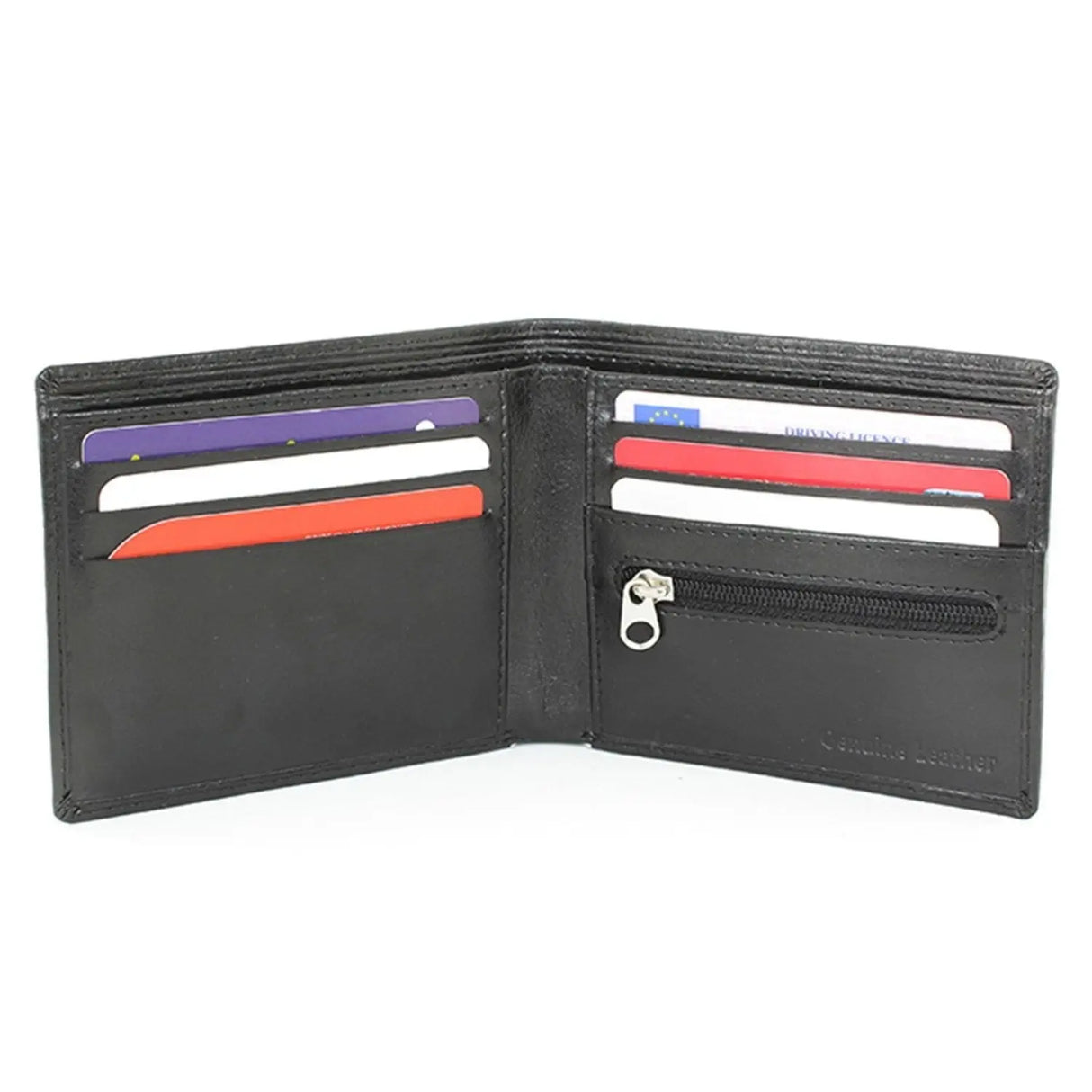 Personalised Initials Black Leather Wallet - Gift Moments
