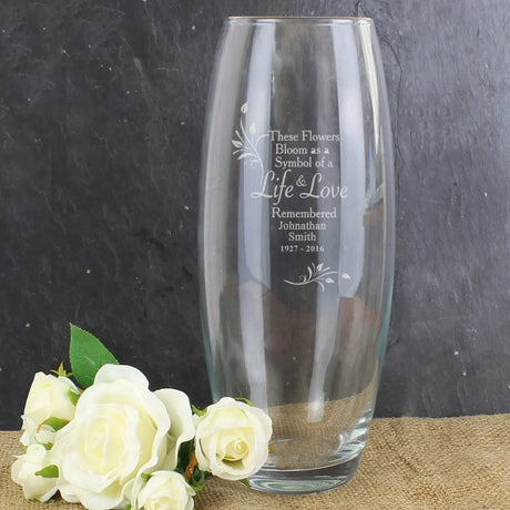 Personalised Life and Love Glass Vase - Gift Moments
