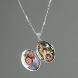Personalised Message Sterling Silver Oval Locket Necklace - Gift Moments