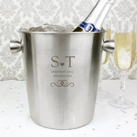 Personalised Monogram Stainless Steel Ice Bucket - Gift Moments
