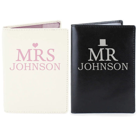 Personalised Mr & Mrs Passport Cover Set - Gift Moments