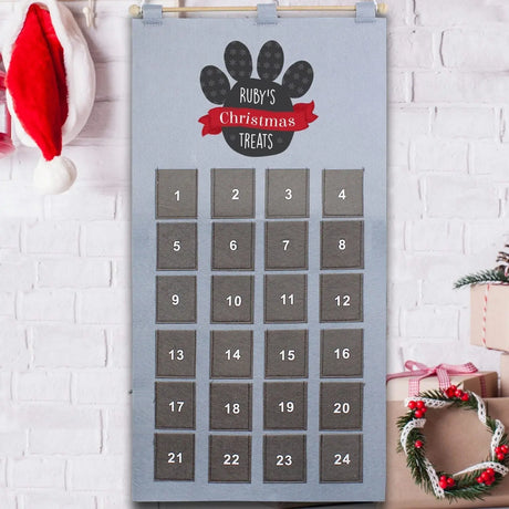Personalised Pet Advent Calendar In Silver Grey - Gift Moments