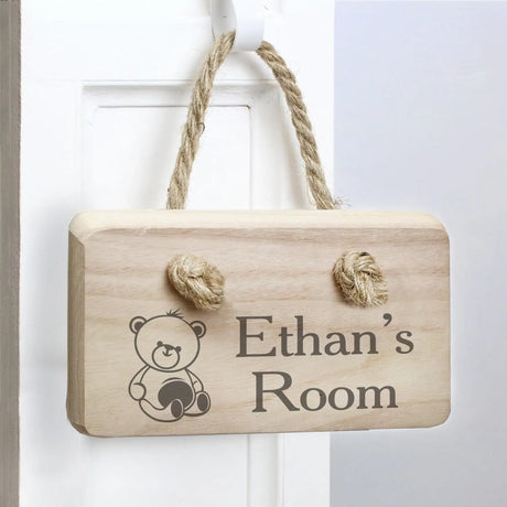 Personalised Teddy Bear Wooden Sign - Gift Moments