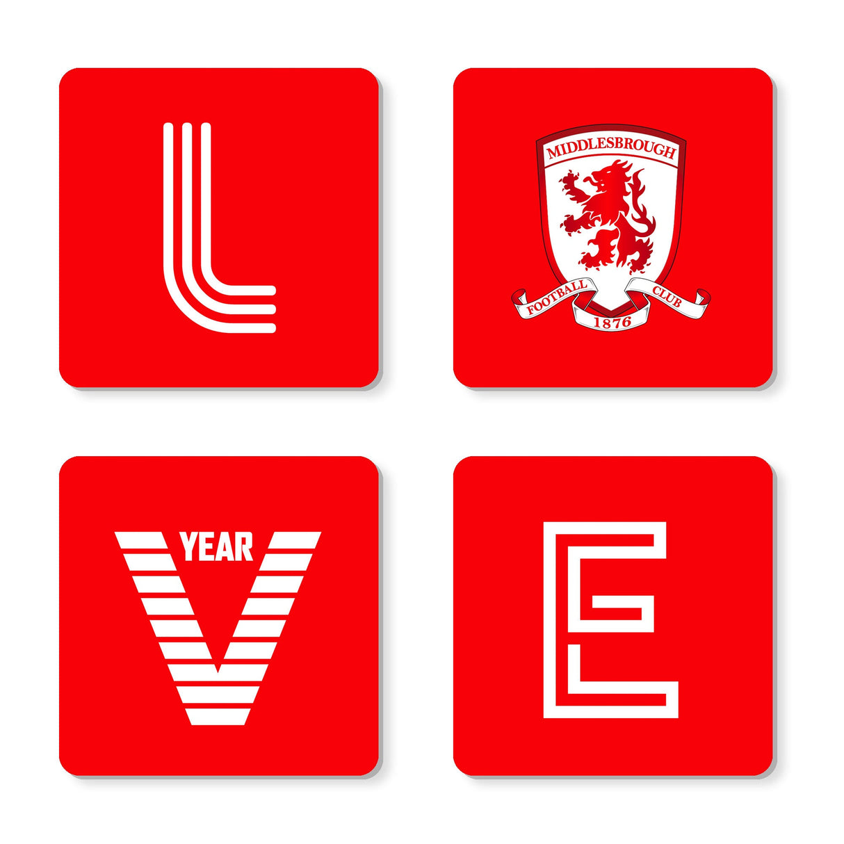 Personalised Middlesbrough FC Love Coasters