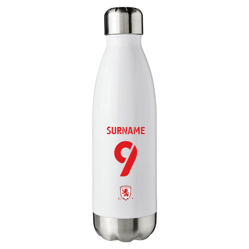 Personalised Middlesbrough FC Back of Shirt Insulated Water Bottle