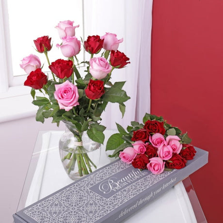 Letterbox Red & Pink Roses - Gift Moments