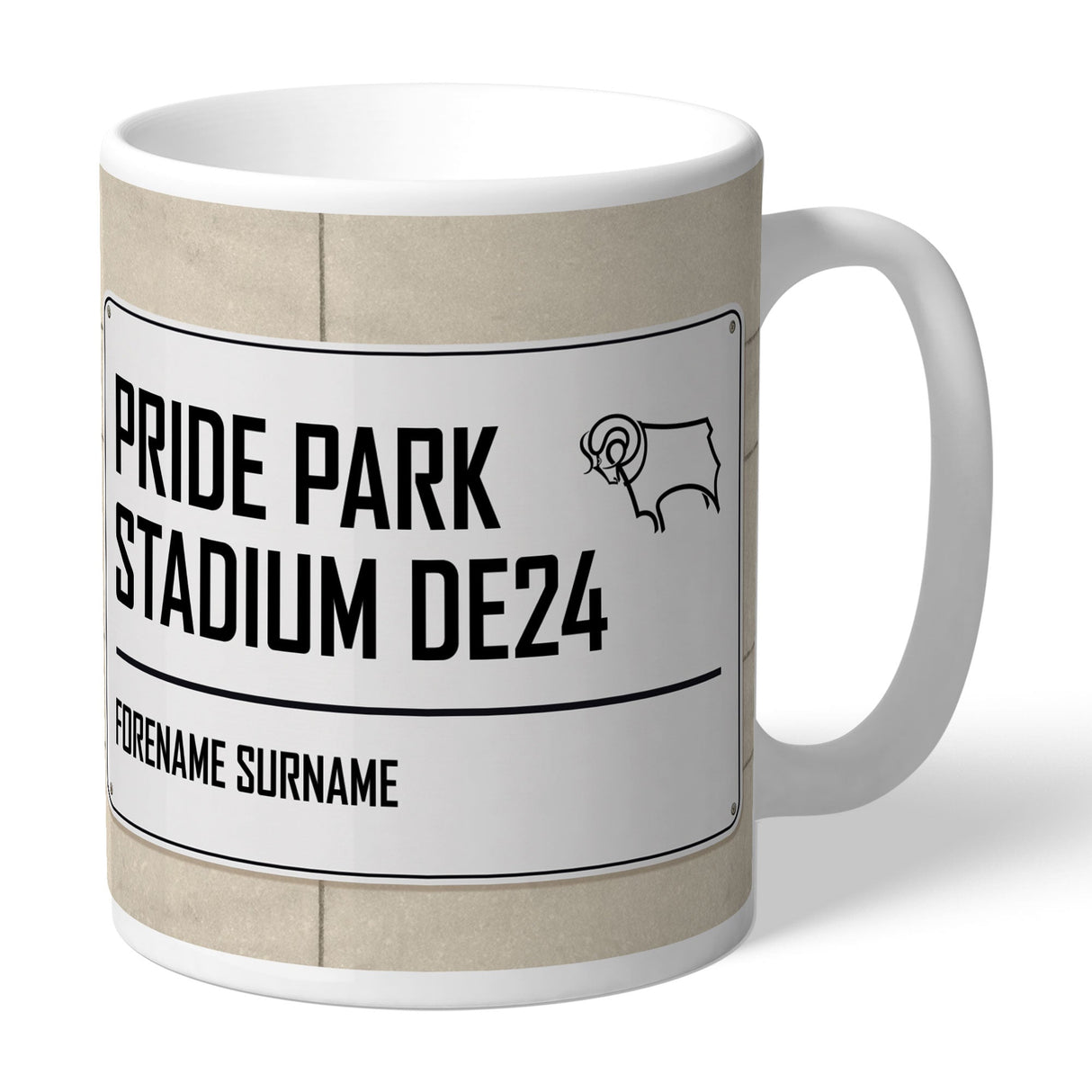 Personalised Derby County Street Sign Mug