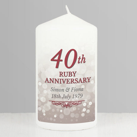 40th Ruby Anniversary Candle - Gift Moments