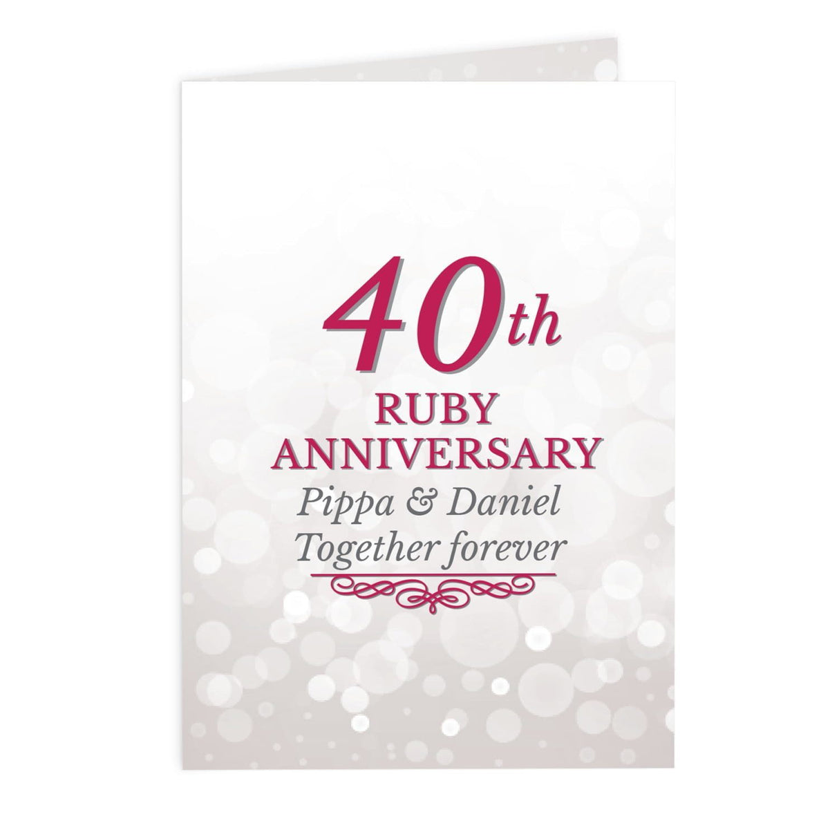Personalised 40th Ruby Anniversary Card: 2 - Greeting Cards By Gift Moments