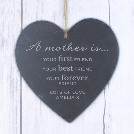 A Mother Is' Slate Heart Decoration - Gift Moments
