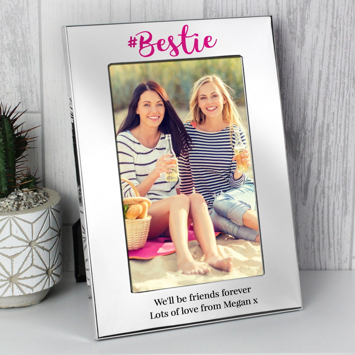 Personalised #Bestie 6x4 Silver Photo Frame: 1 - Photo Frames By Gift Moments