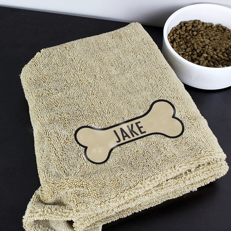 Bone Brown Microfiber Pet Towel - Gift Moments