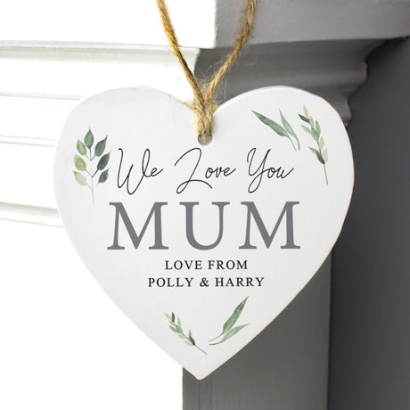Botanical Wooden Heart Decoration - Gift Moments