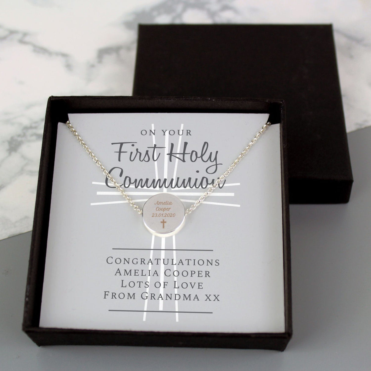 Personalised First Holy Communion Necklace & Box: 3 - Necklaces By Gift Moments