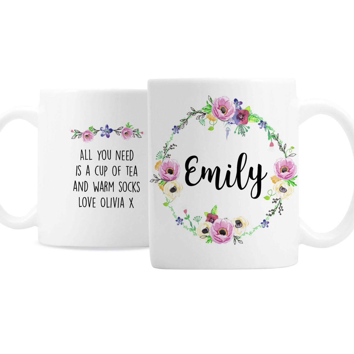 Personalised Floral Mug: 5 - Mugs By Gift Moments