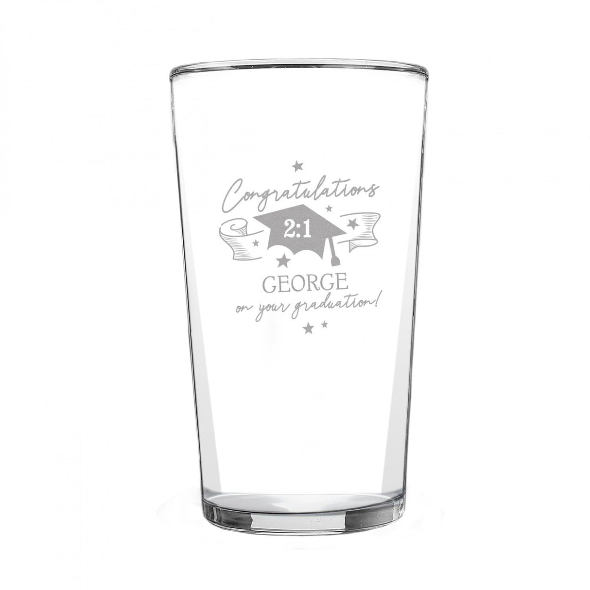 Personalised Graduation Pint Glass: 3 - Beer Glasses By Gift Moments