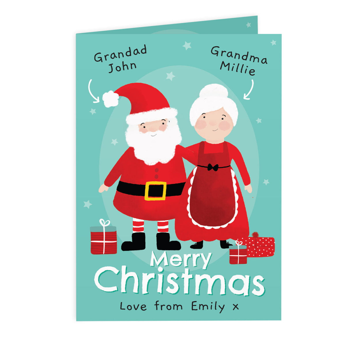 Personalised Mr & Mrs Claus Card: 4 - Greeting Cards By Gift Moments
