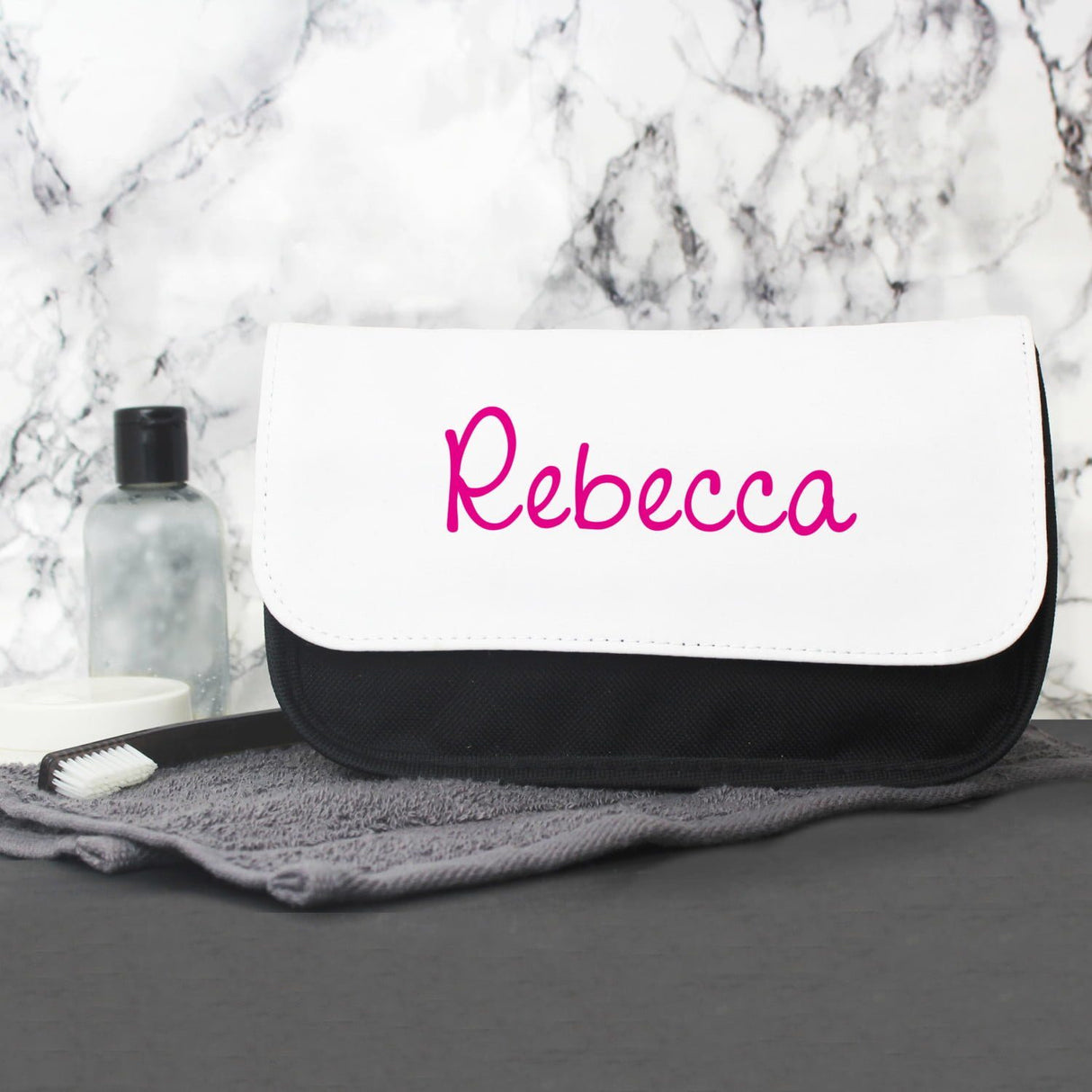 Personalised Pink Name Make Up Bag: 1 - Toiletry & Makeup Bags By Gift Moments