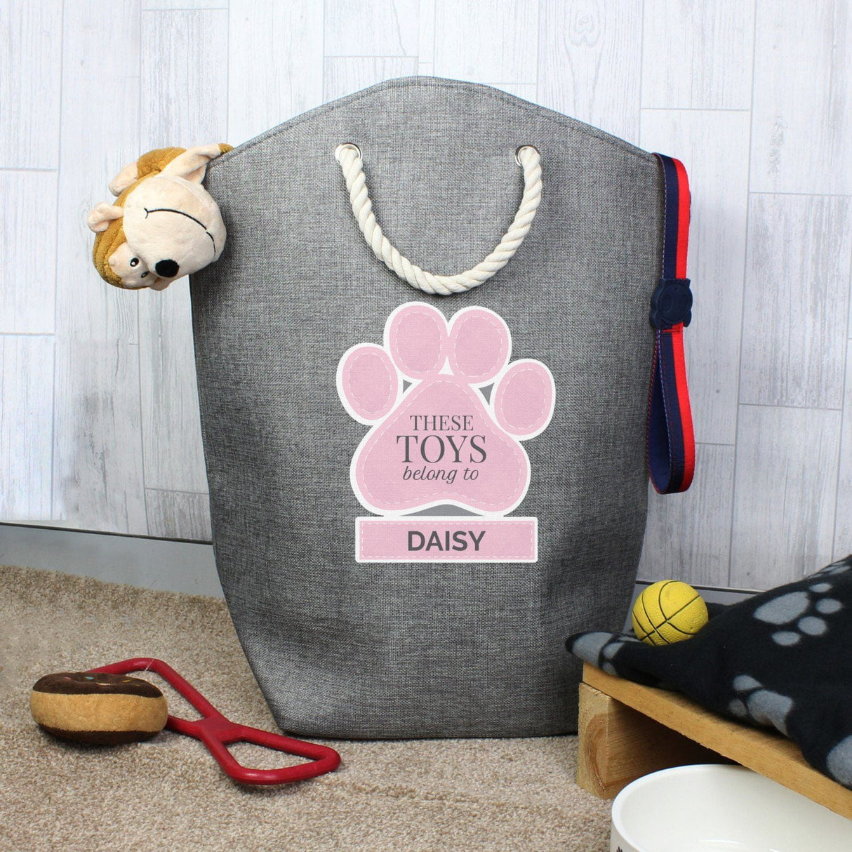 Personalised Pink Paw Print Storage Bag: 4 - Storage By Gift Moments