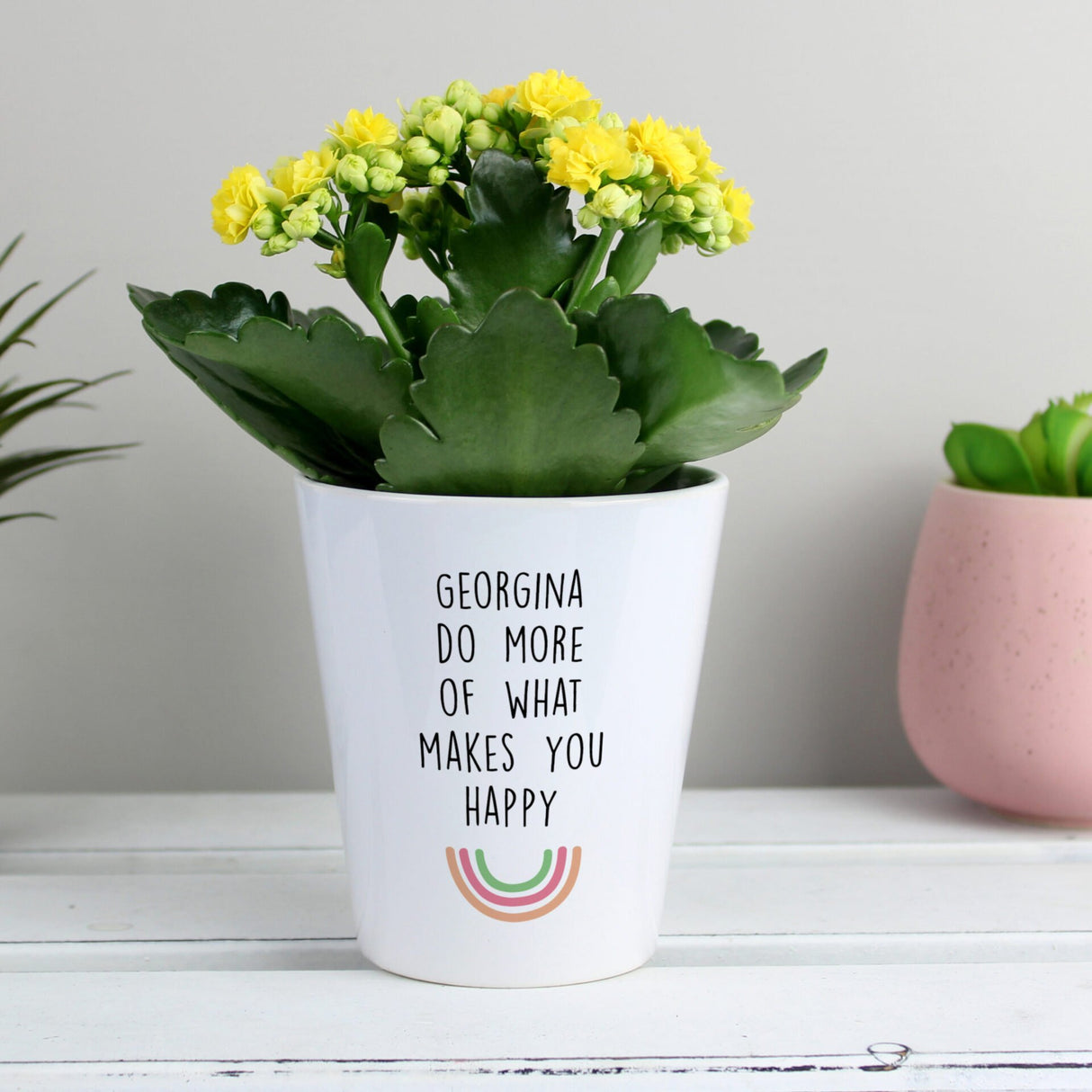 Personalised Rainbow Plant Pot: 1 - Pots & Planters By Gift Moments