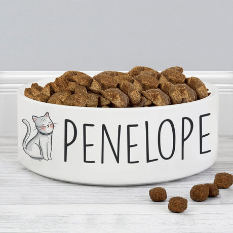 Scribble Cat Medium Pet Bowl - Gift Moments