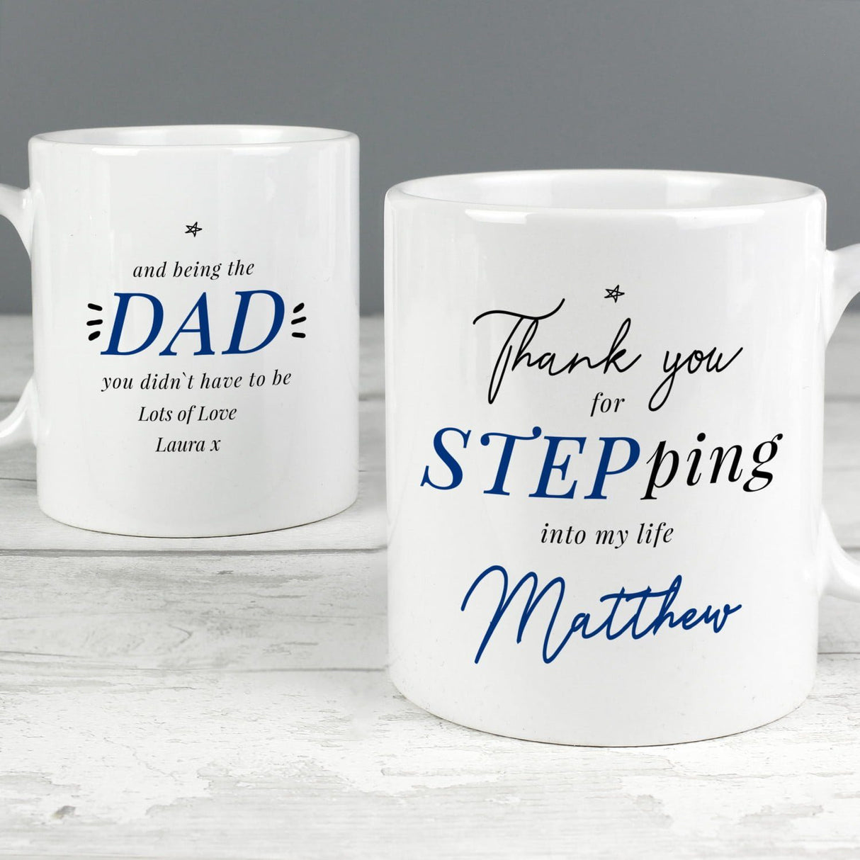 Personalised Step Dad Mug: 2 - Mugs By Gift Moments