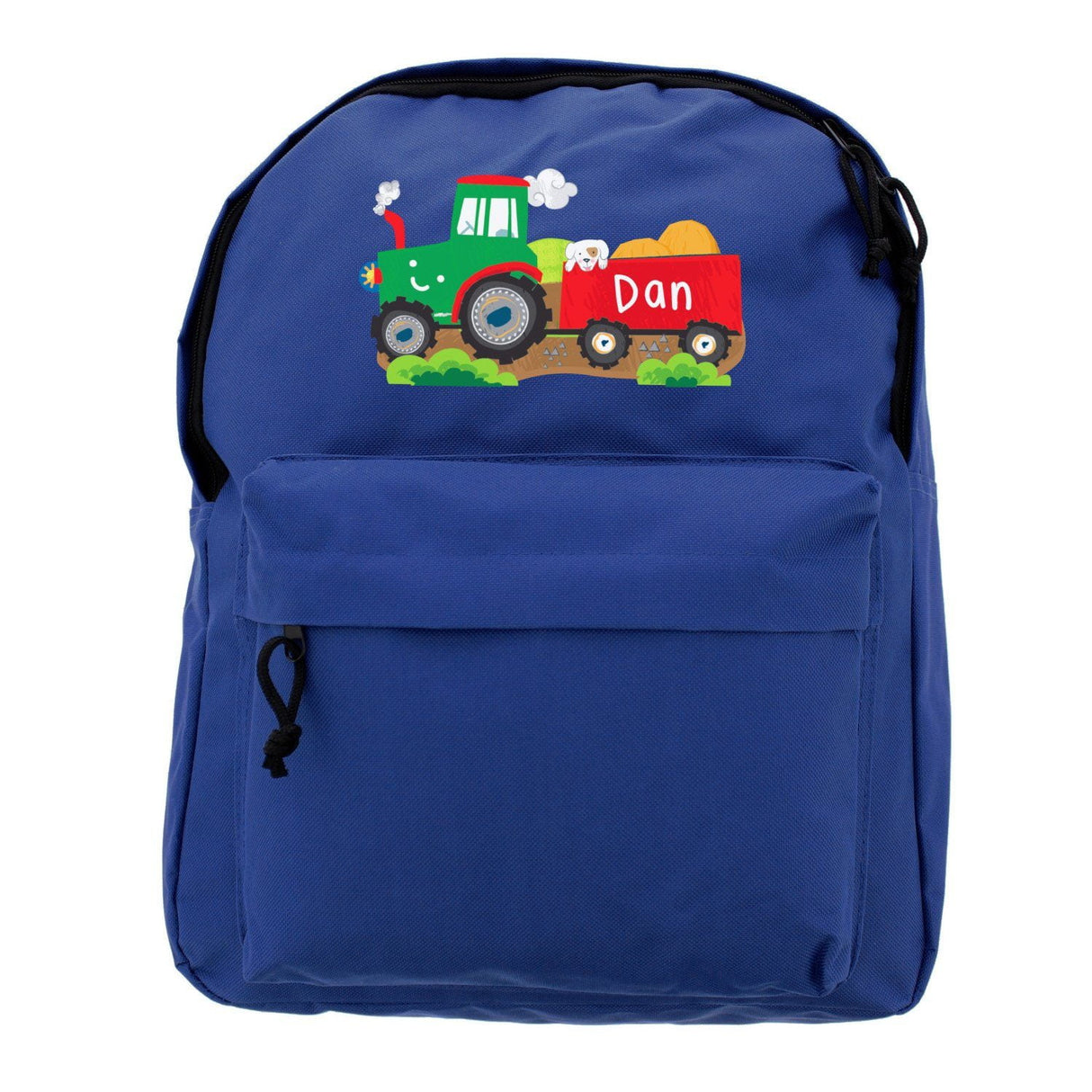 Personalised Tractor Blue Backpack: 3 - Kids Bags By Gift Moments