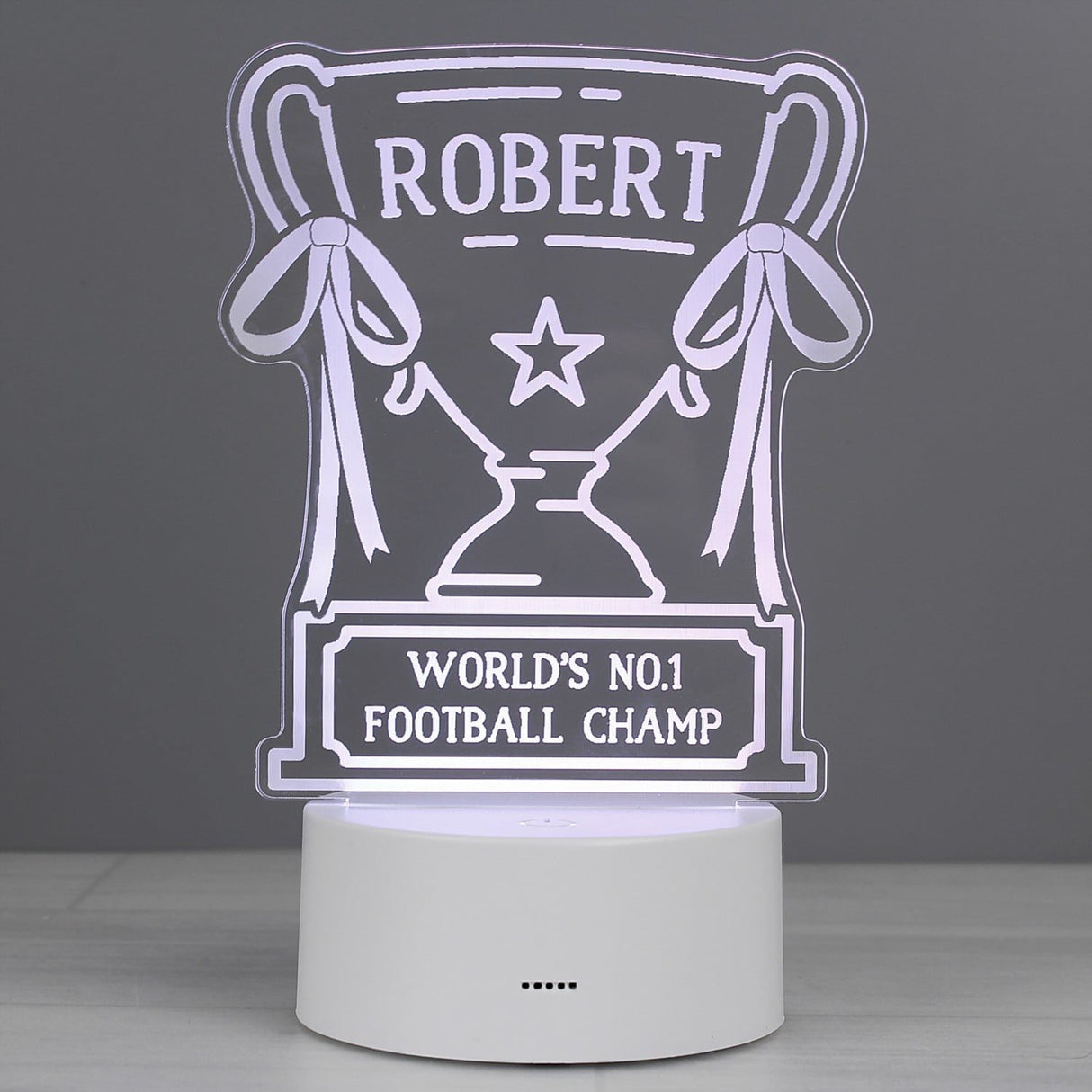Personalised Trophy LED Colour Changing Night Light: 8 - LED Lighting By Gift Moments