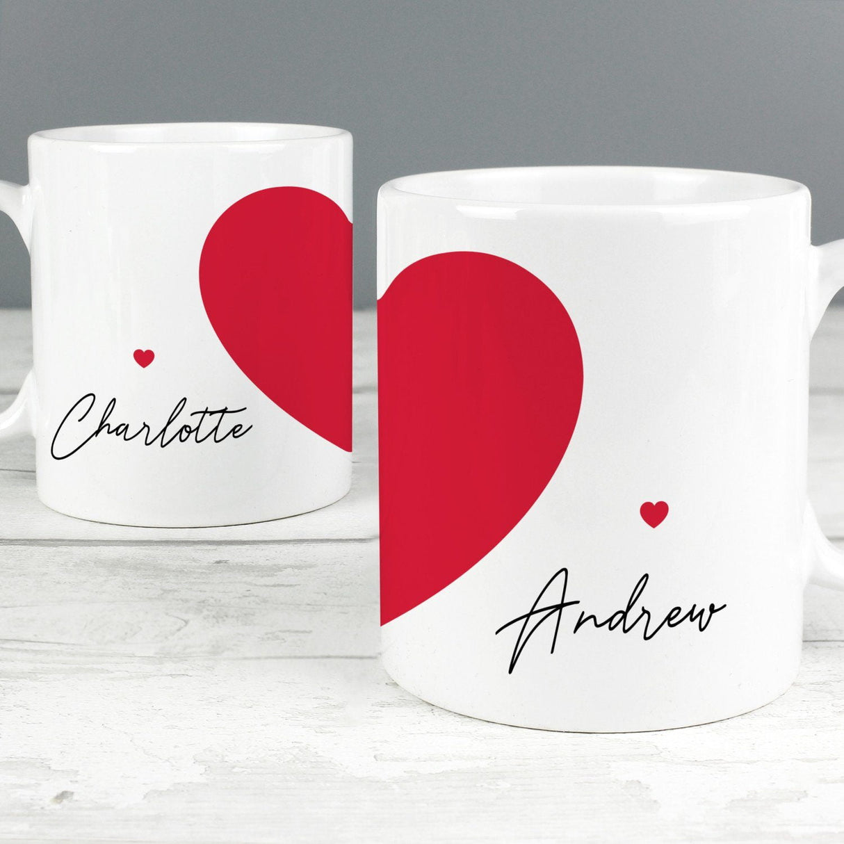 Personalised Two Hearts Mug Set: 1 - Mugs By Gift Moments