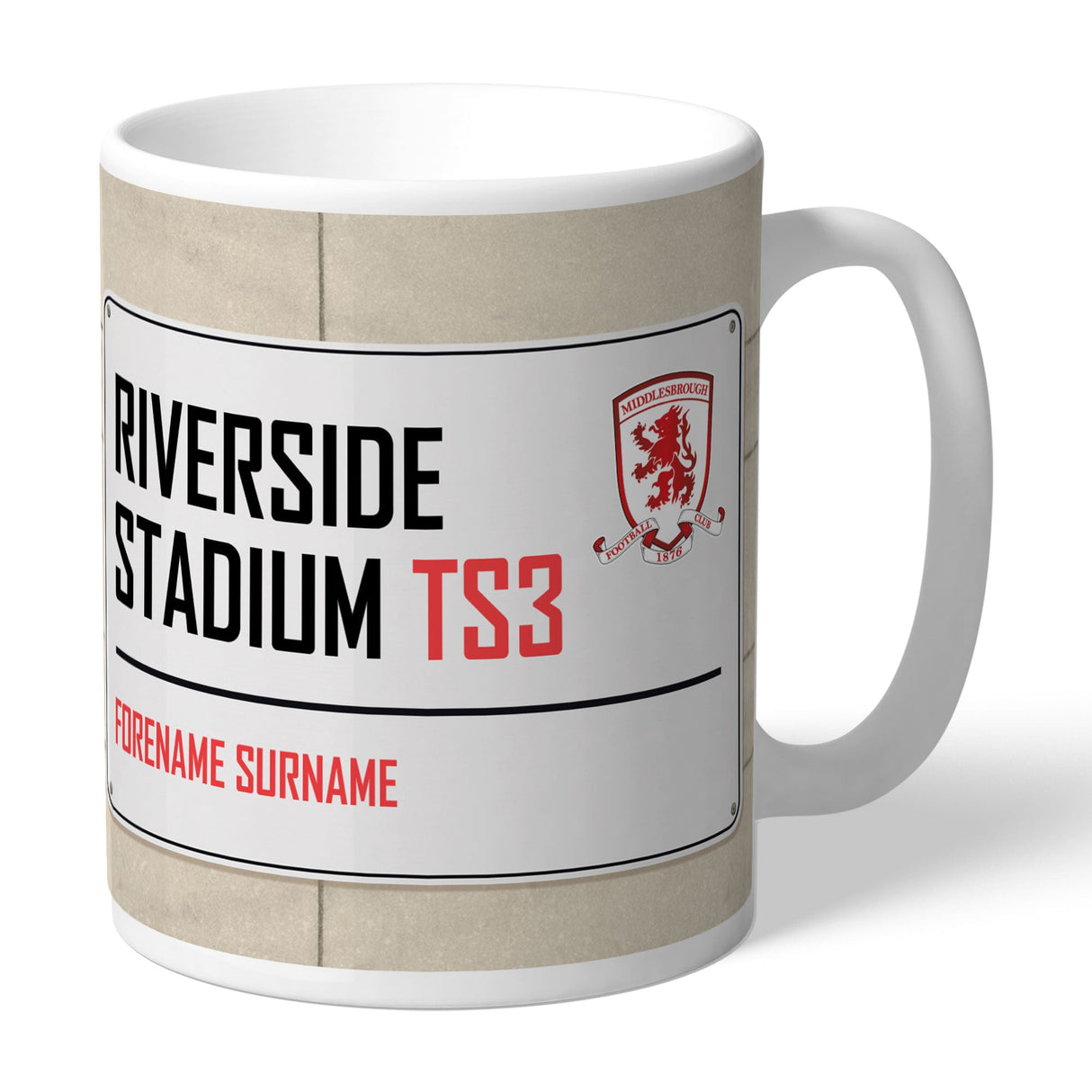 Personalised Middlesbrough FC Street Sign Mug